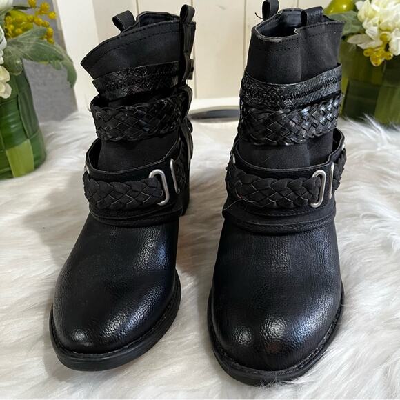 NEW Bull Boxer x Nordstrom Braided Boho Hippie Moto Wrapped Chunky Ankle Boots 6 - Picture 5 of 15